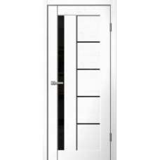 Дверь межкомнатная Сибирь Профиль Статус ST03 Софт белый, стекло черное